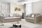 Beige Plush Velvet 2+3 Seater Sofa Set