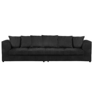 Jumbo Cord 4-Seater Sofa in Black