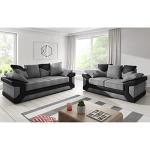 Large Black and Grey Dino Sofa Set