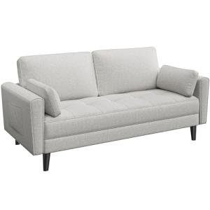 Yaheetech 2-Seater Sofa with Storage and Pillows