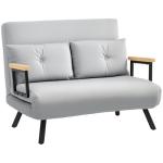 Light Grey Click Clack Sofa Bed with Cushions