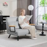 Light Grey Click Clack Sofa Bed with Cushions