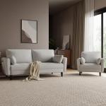 Yaheetech 2-Seater Sofa with Storage and Pillows