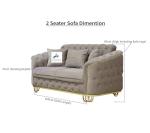 Beige Plush Velvet 2+3 Seater Sofa Set