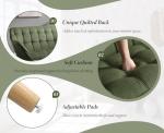 Cozy Green Linen Loveseat Sofa with Wood Legs