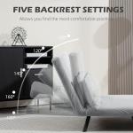 Light Grey Click Clack Sofa Bed with Cushions