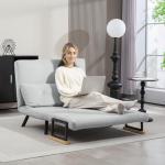Light Grey Click Clack Sofa Bed with Cushions