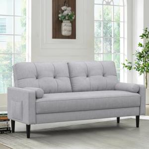 Comfy Modern 2-Seater Sofa with Pillows and Storage