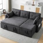 Grey 3-in-1 Convertible Sofa Bed with Storage