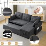 Grey 3-in-1 Convertible Sofa Bed with Storage
