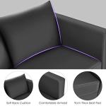 COSTWAY Modern PU Leather Sofa with Pillows