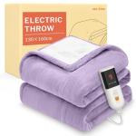 HOMLYNS LuxeHeat Electric Heated Throw Blanket
