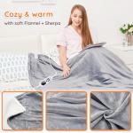 Mia&Coco Heated Flannel Sherpa Blanket Throw