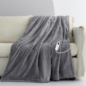 CORIWELL Electric Heated Flannel Throw Blanket