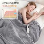 CORIWELL Electric Heated Flannel Throw Blanket
