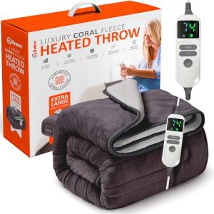 Extra Large Electric Heated Throw Blanket with Timer
