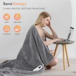 CORIWELL Electric Heated Flannel Throw Blanket