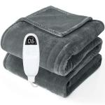 PRANITE Grey Electric Blanket with 6 Heat Settings