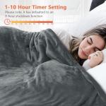 PRANITE Grey Electric Blanket with 6 Heat Settings