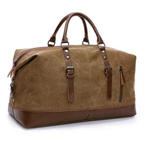 Oversized Canvas Duffel Bag with PU Handle