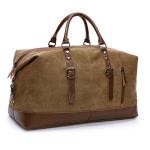 Oversized Canvas Duffel Bag with PU Handle