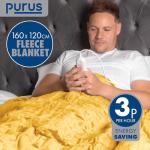 Purus Gold Electric Heated Throw Blanket 160x120cm
