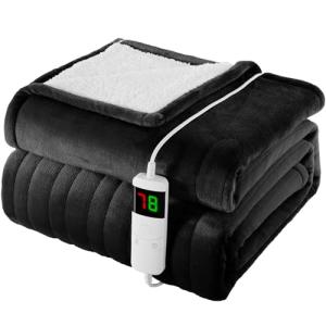 L'AGRATY Electric Heated Blanket with Auto-Off