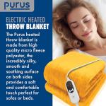 Purus Gold Electric Heated Throw Blanket 160x120cm