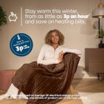 LIVIVO Heated Electric Blanket – Soft Chocolate Fleece