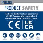 Purus Gold Electric Heated Throw Blanket 160x120cm