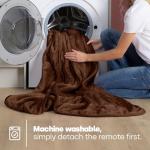 LIVIVO Heated Electric Blanket – Soft Chocolate Fleece