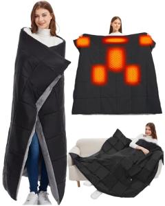Portable 20,000mAh Heated Blanket - Cordless Throw