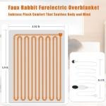 Faux Rabbit Fur Heated Throw Blanket in Grey