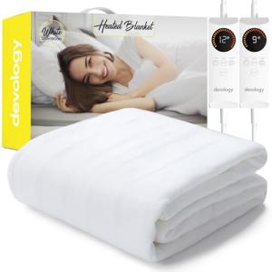 Devology Electric Blanket with Dual Controllers - Fleece