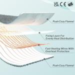 Coriwell Heated Electric Blanket - Quick Warmth, Soft Flannel