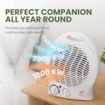 Coselena 2KW Electric Heater with Fan & Thermostat