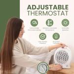 Coselena 2KW Electric Heater with Fan & Thermostat
