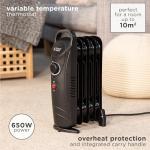 Russell Hobbs 650W Portable Electric Radiator Heater
