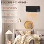 2000W Wall Mounted Ceramic Electric Heater with Remote