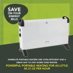Warmlite 2000W Convection Heater with Thermostat