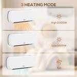 2000W Wall-Mounted Electric Heater with Remote