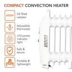 Warmlite 5 Fin Oil Radiator with Adjustable Thermostat