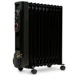 Portable 2500W Oil Filled Radiator Heater, Black