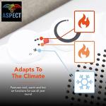 Aspect 2000W Electric Heater with Fan & Safety Features