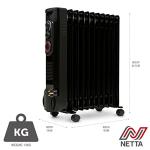 Portable 2500W Oil Filled Radiator Heater, Black