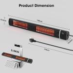 Outdoor Wall-Mounted Electric Patio Heater, 3000W