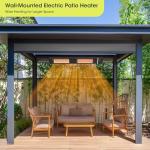 Outdoor Wall-Mounted Electric Patio Heater, 3000W