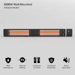 Outdoor Wall-Mounted Electric Patio Heater, 3000W