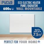 Purus 600W Electric Radiator Heater - Versatile & Safe