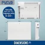 Purus 600W Electric Radiator Heater - Versatile & Safe